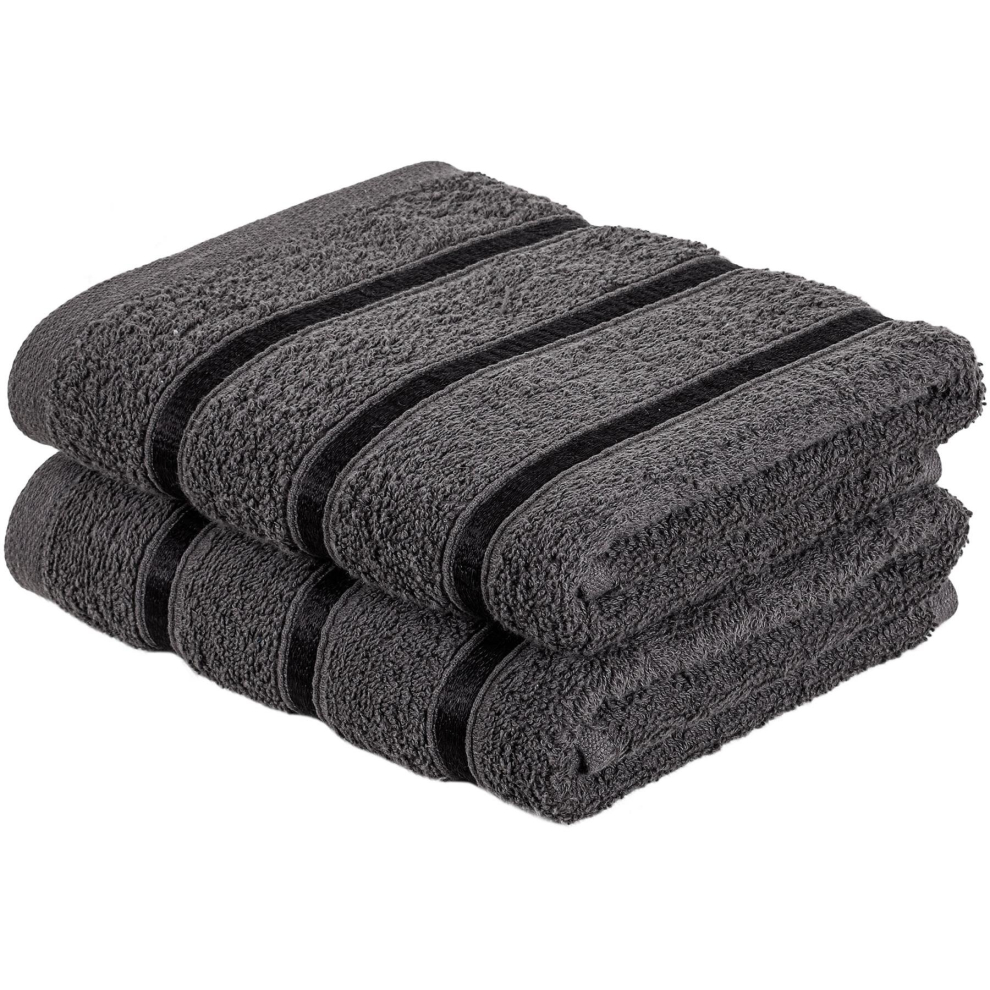 (Set Of 2 Hand Towel, Charcoal) Luxurious Bath Towel, Hand Towel & Face Towel Sets