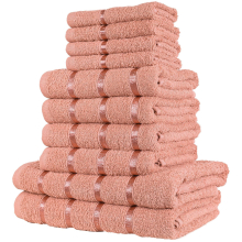 (10 Piece Set, Blush Pink) Luxurious Bath Towel, Hand Towel & Face Towel Sets