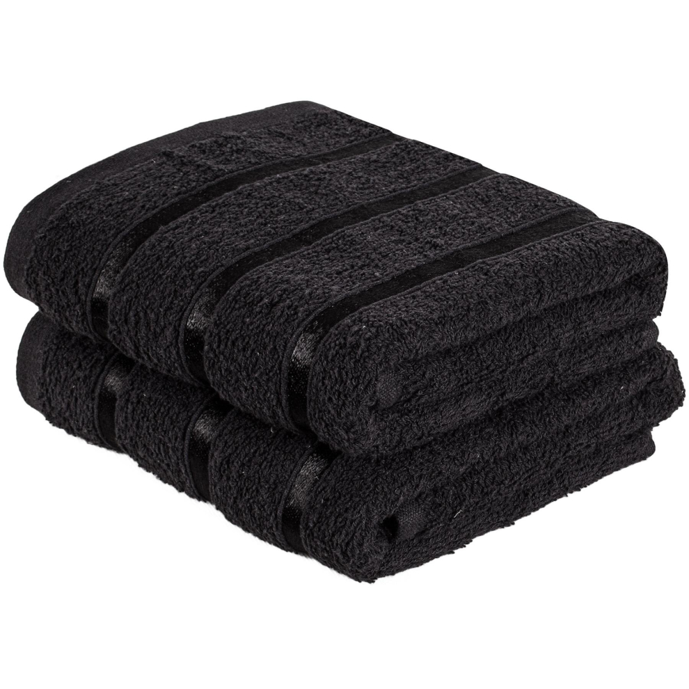 (Set Of 2 Hand Towel, Black) Luxurious Bath Towel, Hand Towel & Face Towel Sets