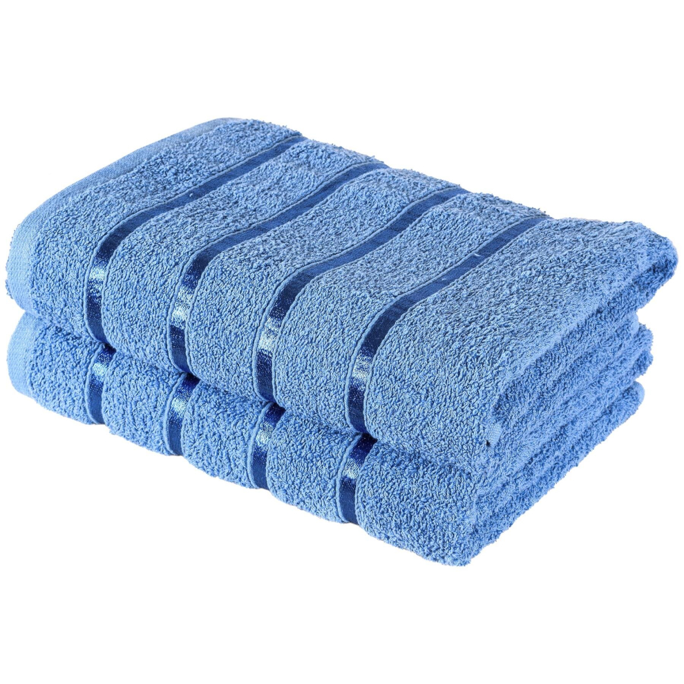 (Set Of 2 Bath Towel, Blue) Luxurious Bath Towel, Hand Towel & Face Towel Sets