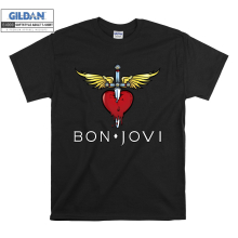 (X-Small, Black) Bon-Jovi Logo Black Women T Shirt T-Shirt Tshirt Top