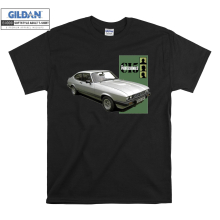 (Large, Black) Vintage Car Figure Ford Capri Men Women Unisex Top T Shirt T-Shirt Tshirt