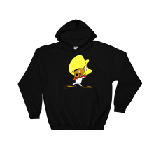 (Large, Black) Funny Cartoon Character Speedy Gonzales Black Men Women Unisex Hooded Sweatshirt Hoodie