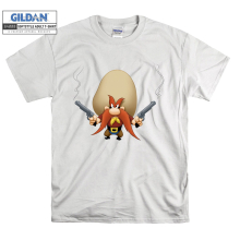 (Medium, White) Yosemite Sam Figure Men Women Unisex Top T Shirt T-Shirt Tshirt