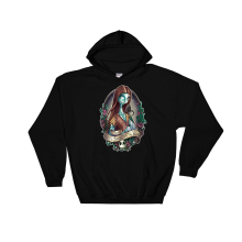 (3X-Large, Black) Nightmare Corpse Bride Black Men Women Unisex Hooded Sweatshirt Hoodie