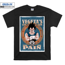 (Large, Black) Dragon Ball Vegeta's Gym Figure Men Women Unisex Top T Shirt T-Shirt Tshirt
