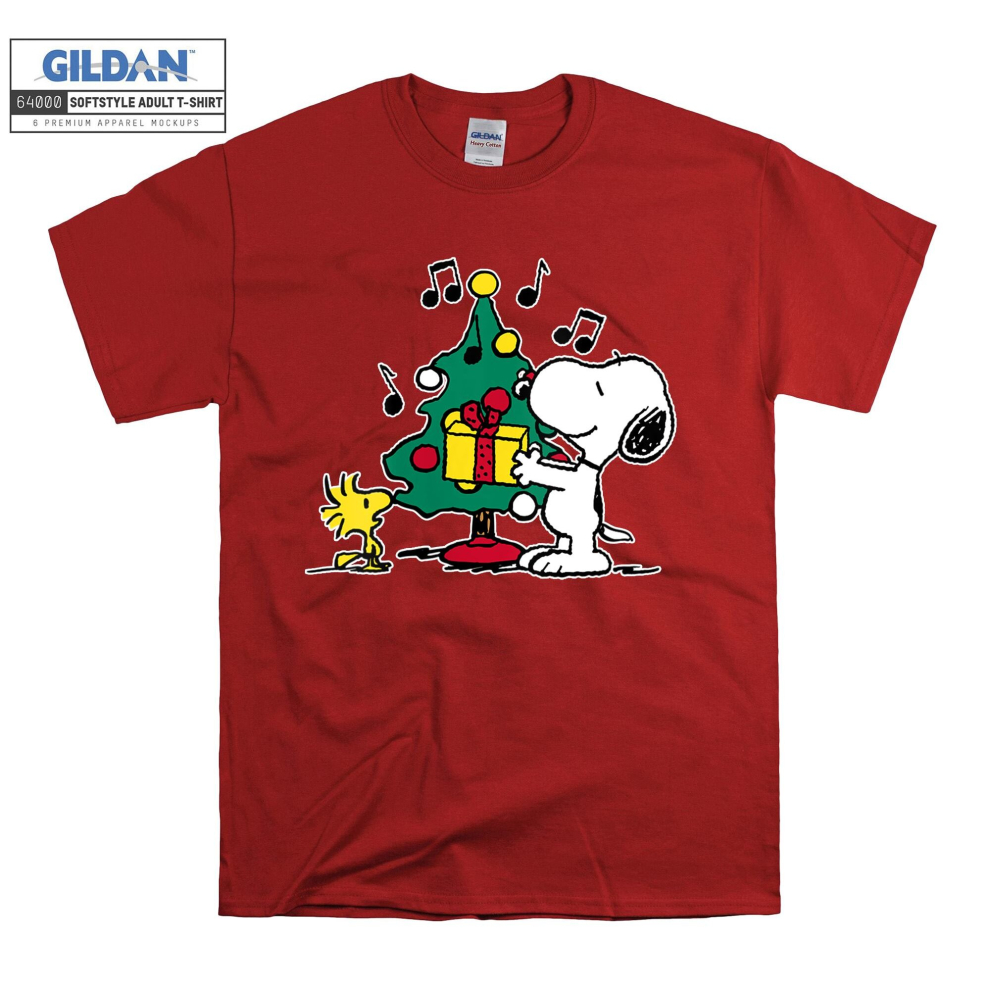 (Large, Red) Snoopy Gift For Christmas Woodstock Men Women Unisex Top T Shirt T-Shirt Tshirt