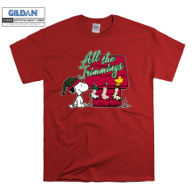 (5X-Large, Red) Snoopy Costume Christmas All The Trimmings Black Women T Shirt T-Shirt Tshirt Top