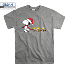 (XXXXX-Large, Grey) Snoopy And Woodstock Christmas Theme Men Women Unisex Top T Shirt T-Shirt Tshirt