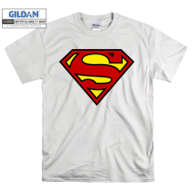 (Large, White) Super-Man Logo Men Women Unisex Top T Shirt T-Shirt Tshirt