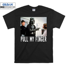 (Large, Black) Pull My Finger Star Wars Figure Men Women Unisex Top T Shirt T-Shirt Tshirt