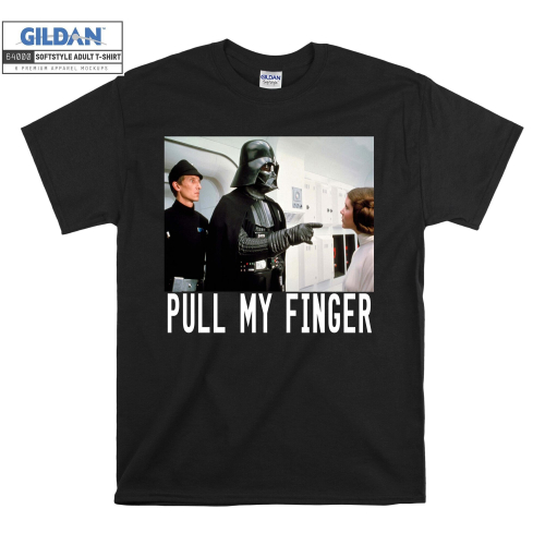 (Small, Black) Pull My Finger Star Wars Figure Men Women Unisex Top T Shirt T-Shirt Tshirt