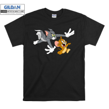 (X-Large, Black) Tom And Jerry Famous Characters Men Women Unisex Top T Shirt T-Shirt Tshirt