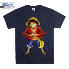 (Medium, Navy) Monkey D. Luffy Character One Piece Men Women Unisex Top T Shirt T-Shirt Tshirt
