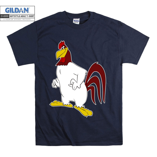 (X-Large, Navy) Animal Character Foghorn Leghorn Men Women Unisex Top T Shirt T-Shirt Tshirt