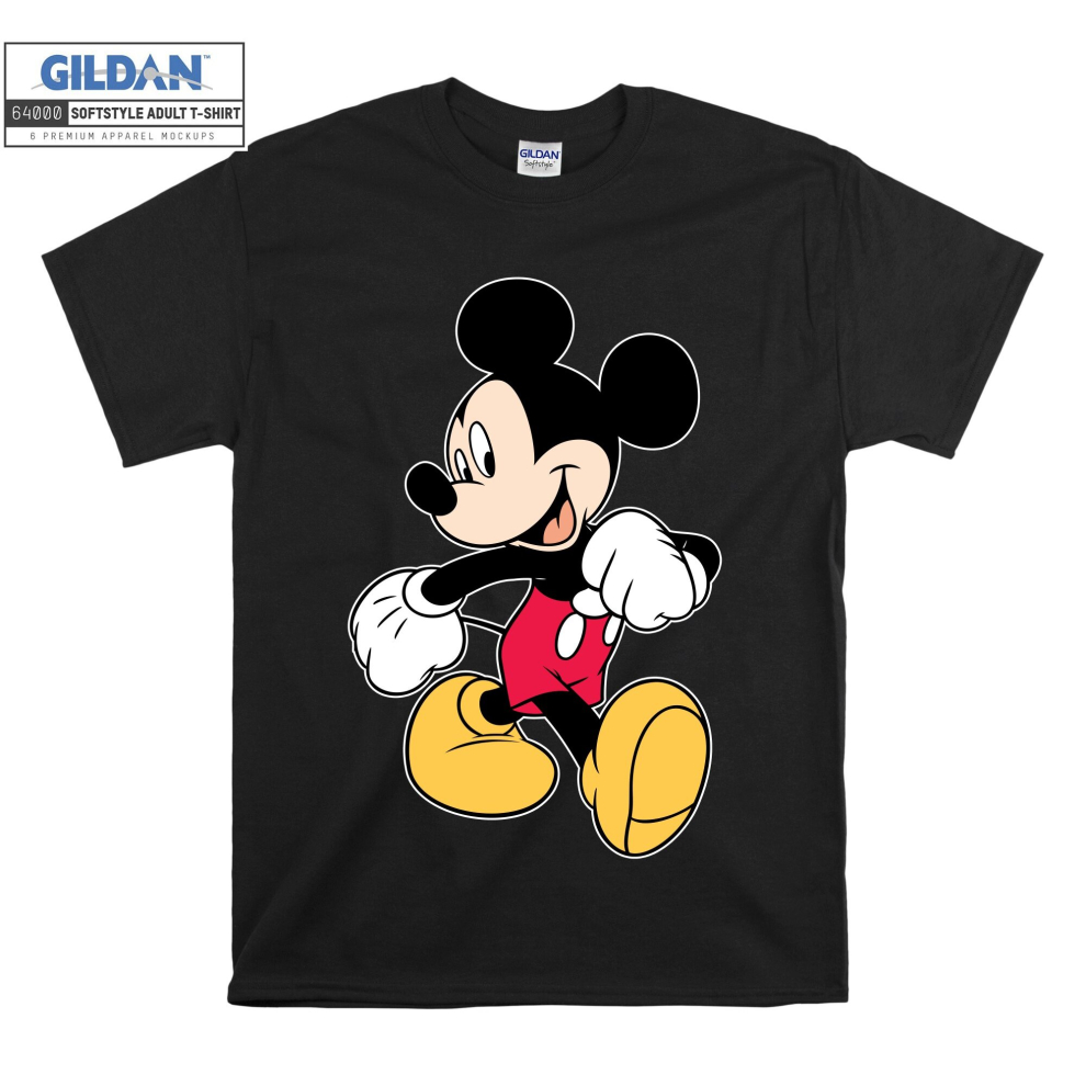 (Large, Black) Running Mickey Mouse  Men Women Unisex Top T Shirt T-Shirt Tshirt