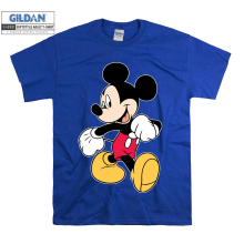 (Small, Blue) Running Mickey Mouse  Men Women Unisex Top T Shirt T-Shirt Tshirt