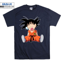 (Large, Navy) Dragon Ball Character Cute Son Goku  Black Women T Shirt T-Shirt Tshirt Top