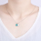 (Blue-green) Mini Double Heart Necklace 925 silver 4