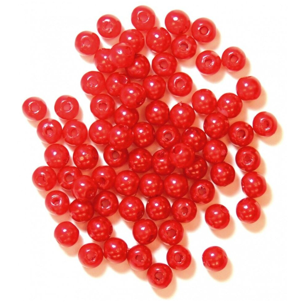 Craft Factory Round Pearl Beads  Red - per pack