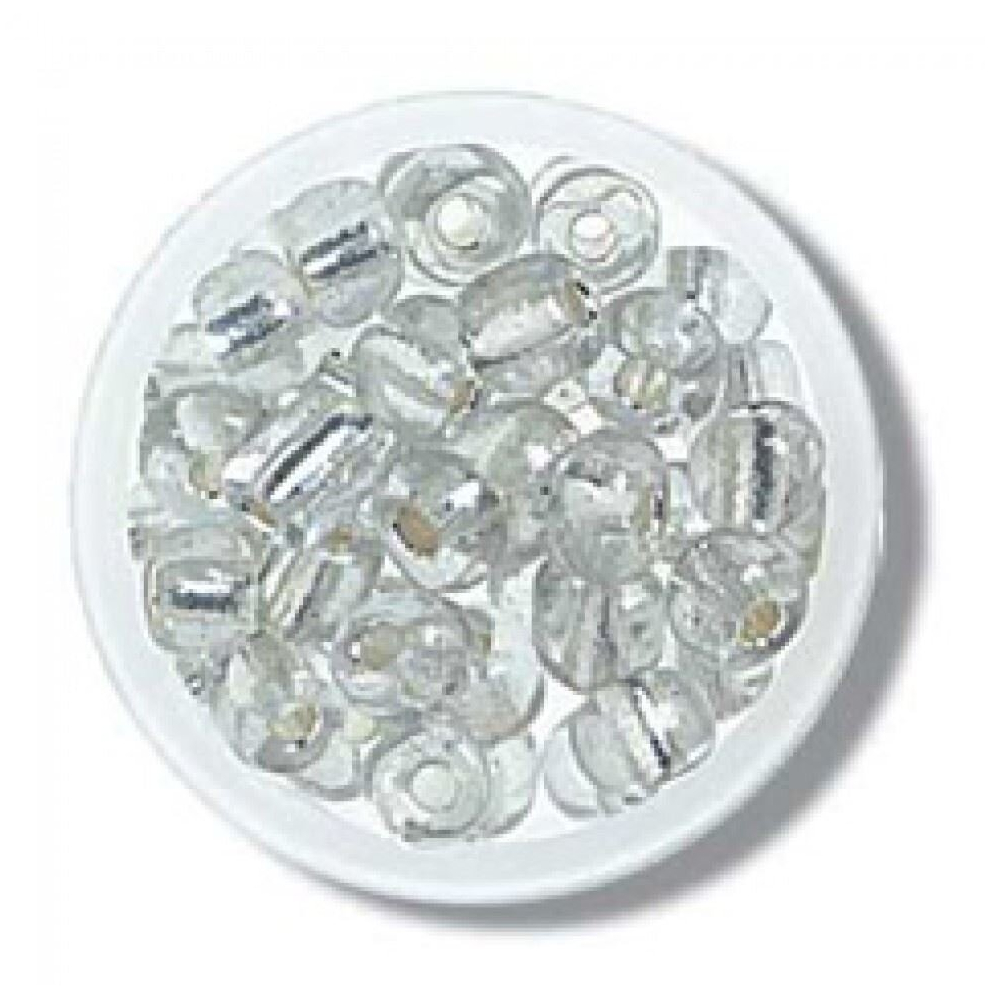 Trimits Silver Glass E Beads - Per Pack