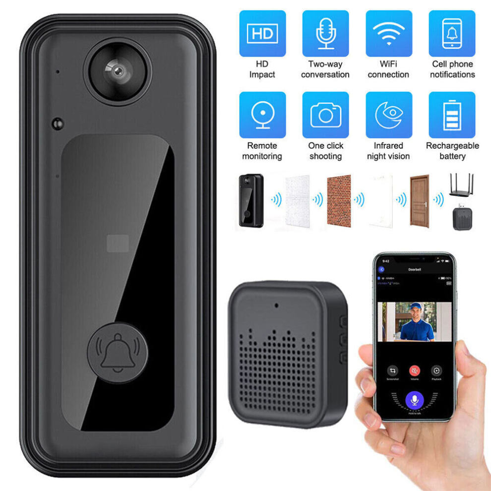 Wireless Video Doorbell Camera Smart WiFi Real-time Intercom Doorbell