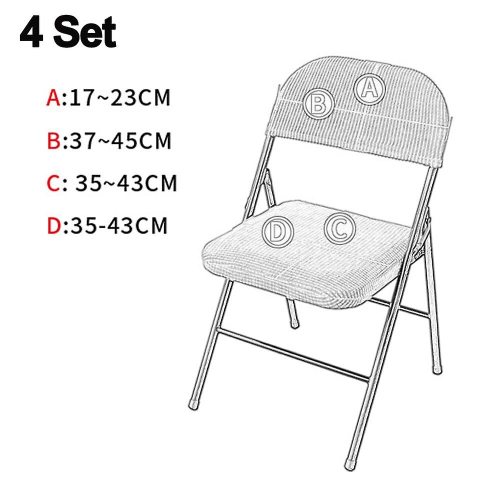 (white) 4 Pcs Folding Chair Split Seat Cover For Party Wedding Home 2