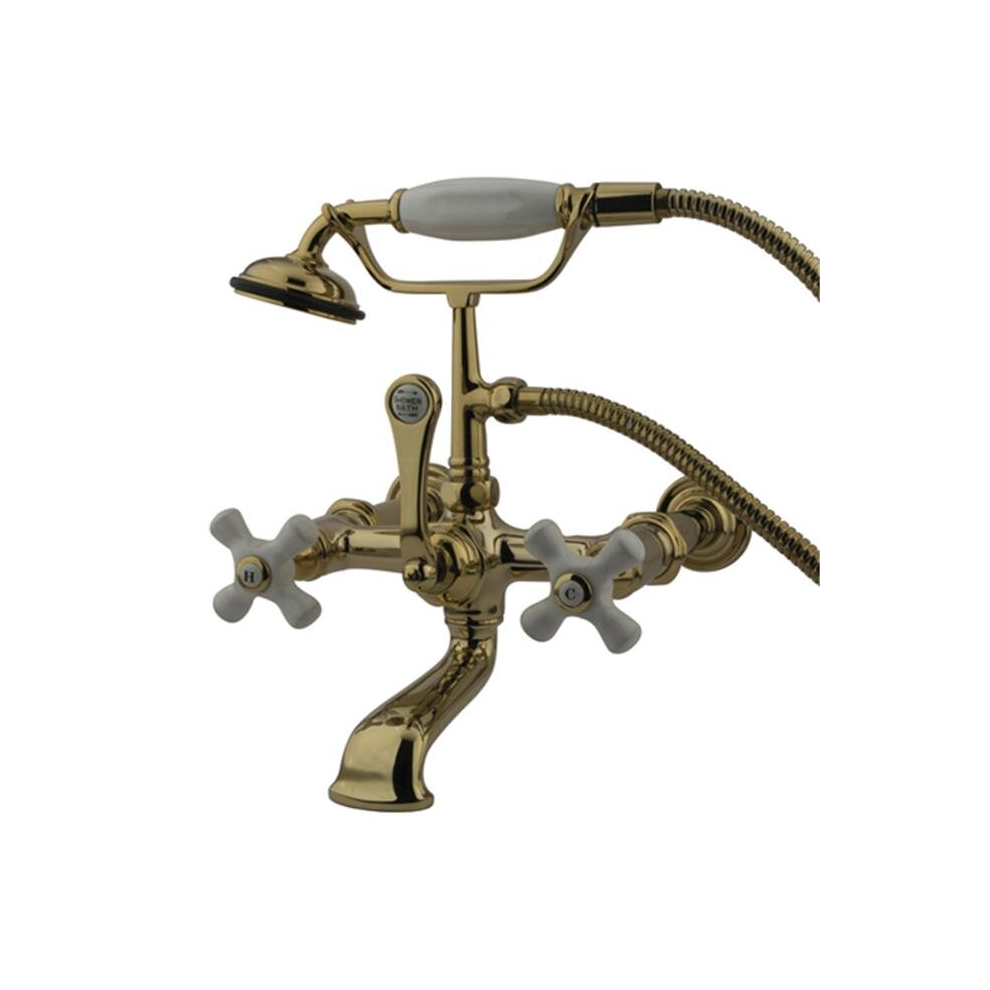 Clawfoot Tub Filler With Hand Shower - Polished Brass Finish 780475840805