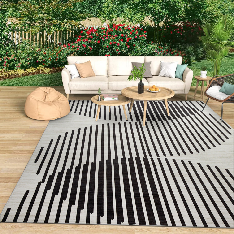 (200cm x 290cm OR 6ft 7" x 9ft 6"- Large Indoor Outdoor Rug, JETT) Large Traditional Rugs Carpet Indoor/Outdoor Rug