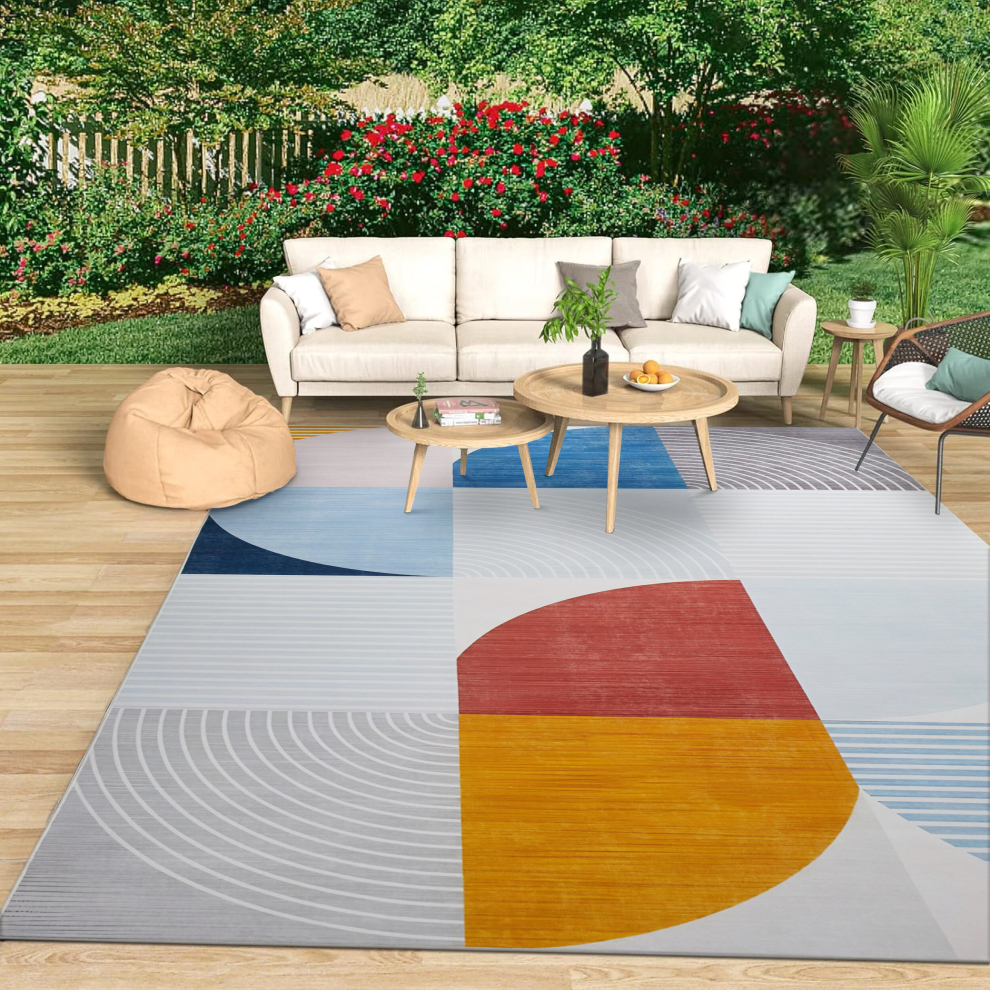 (160cm x 230cm (5ft 3" x 7ft 6")- Large Indoor Outdoor Rug, KIRA) Large Traditional Rugs Carpet Indoor/Outdoor Rug