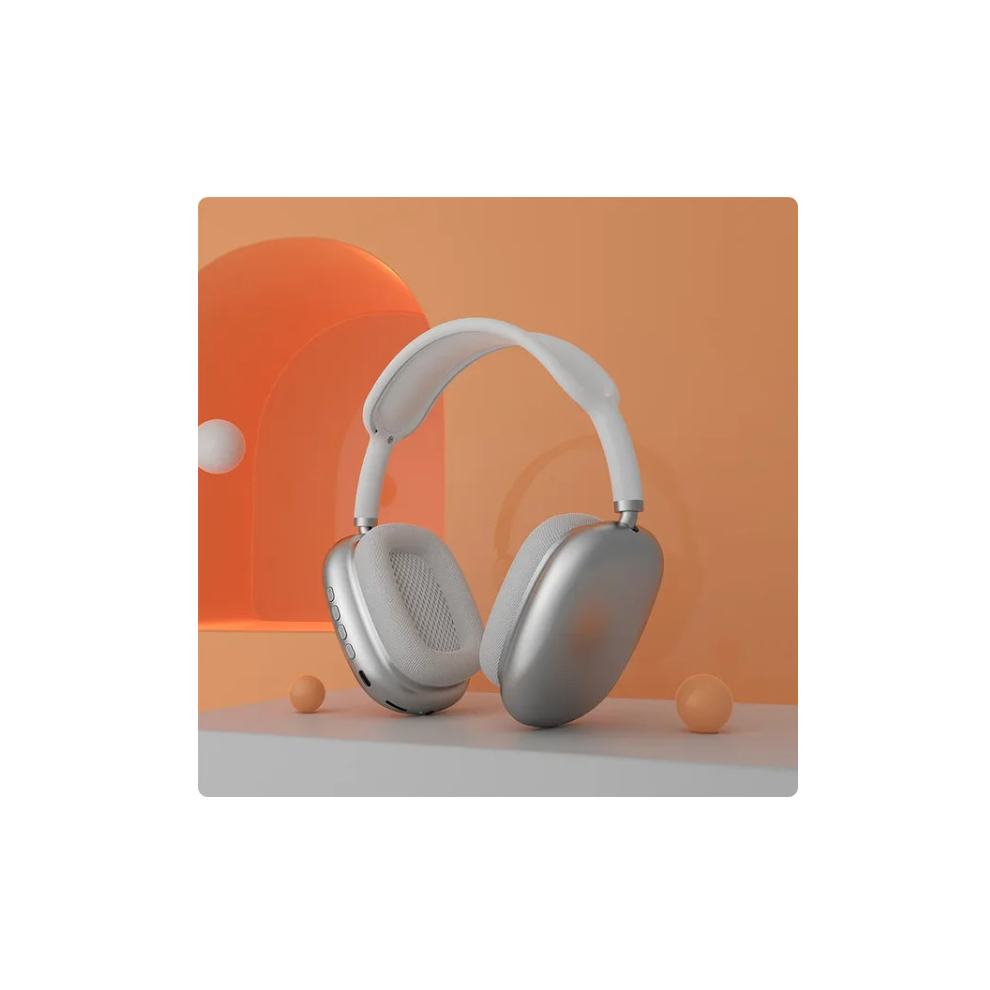 (P9 white) Headset For Apple iPhone Original Air Max P9 Pro Wireless Bluetooth Headphones Noise Cancelling Mic Pods Over Ear Sports