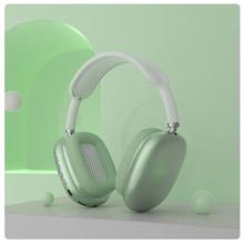 (P9 Green) Headset For Apple iPhone Original Air Max P9 Pro Wireless Bluetooth Headphones Noise Cancelling Mic Pods Over Ear Sports