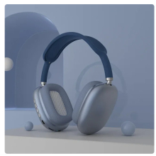 (P9 Blue) Headset For Apple iPhone Original Air Max P9 Pro Wireless Bluetooth Headphones Noise Cancelling Mic Pods Over Ear Sports