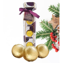 Christmas Bath Bomb Set Mandarin Ginger Spiced Plum Vanilla 3 x 100g