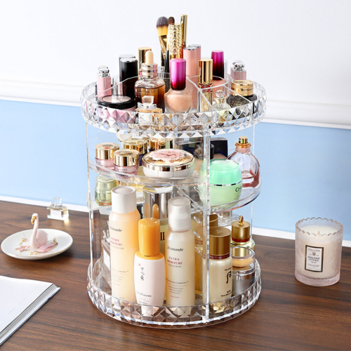 Living And Home Transparent Acrylic Rotating Multifunctional Makeup Organizer