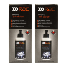 2x RAC Emergency Tyre Sealant Puncture Repair Flat 300ml No Expiry For Cars