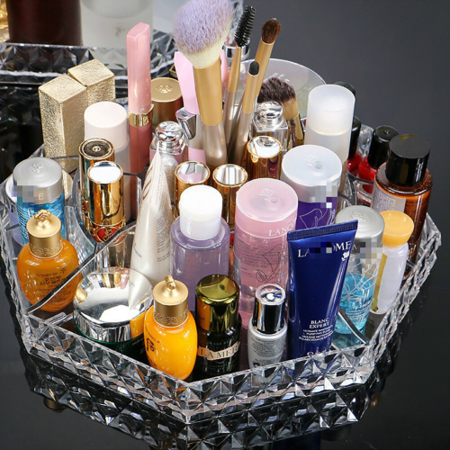 Living And Home Transparent Acrylic Rotating Multifunctional Makeup Organizer 2