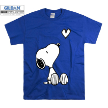 (X-Large, Blue) Cute Character Snoopy  Men Women Unisex Top T Shirt T-Shirt Tshirt