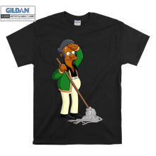 (Medium, Black) The Simpsons Character Apu Nahasapeemapetilon Men Women Unisex Top T Shirt T-Shirt Tshirt