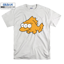 (Large, White) Cartoon The Simpsons Blinky Men Women Unisex Top T Shirt T-Shirt Tshirt