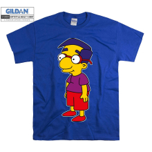 (Large, Blue) Milhouse Van Houten Simpsons Men Women Unisex Top T Shirt T-Shirt Tshirt