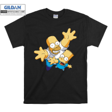 (Large, Black) Homer Simpson And Bart Simpson Figure Men Women Unisex Top T Shirt T-Shirt Tshirt