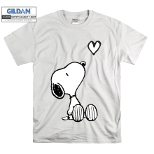 (X-Small, White) Cute Character Snoopy Black Women T Shirt T-Shirt Tshirt Top