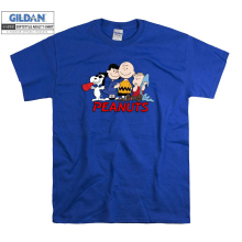 (X-Large, Blue) Peanuts Snoopy Friends  Men Women Unisex Top T Shirt T-Shirt Tshirt