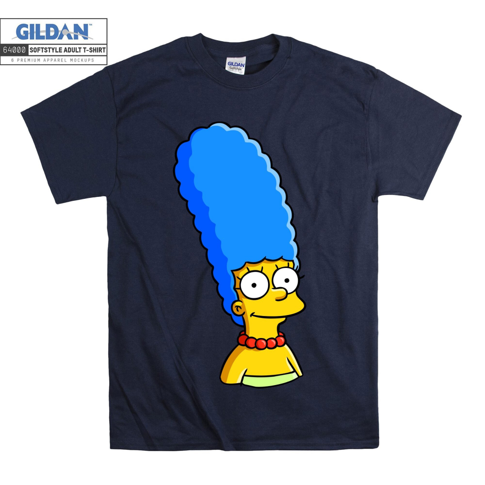 (XX-Large, Navy) Girl Simpsons Marge Simpson Men Women Unisex Top T Shirt T-Shirt Tshirt