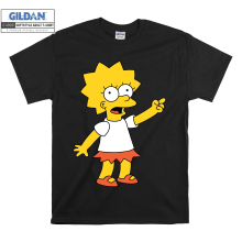 (Large, Black) Lisa Simpson Baby Figure Black Women T Shirt T-Shirt Tshirt Top