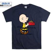 (Medium, Navy) Charlie Brown Figure Men Women Unisex Top T Shirt T-Shirt Tshirt