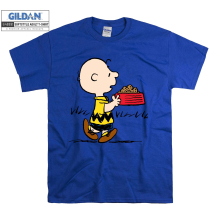(X-Large, Blue) Charlie Brown Figure  Men Women Unisex Top T Shirt T-Shirt Tshirt