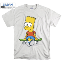 (XXXX-Large, White) Cool Bart Simpson Figure Men Women Unisex Top T Shirt T-Shirt Tshirt