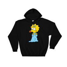 (Large, Black) Blue Costume Baby Maggie Simpson Black Men Women Unisex Hooded Sweatshirt Hoodie